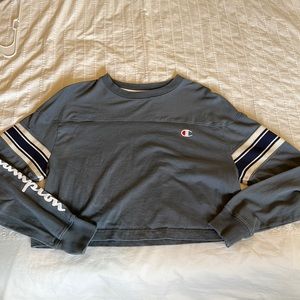 🌟Blue Champion Long Sleeve Crop Top